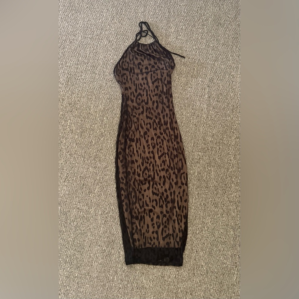 Lovely Day Brown and Black Midi Dress